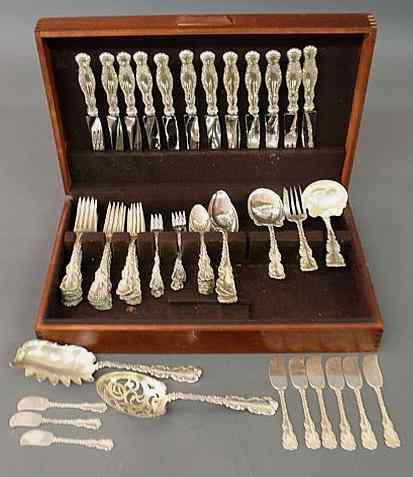 Appraisal: Sterling silver flatware service by Whiting Louis XV pattern to