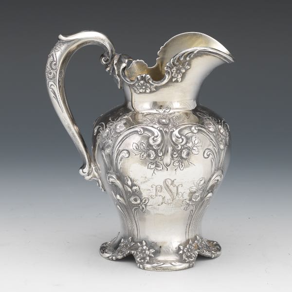 Appraisal: REED BARTON STERLING SILVER MILK PITCHER x x With repousse