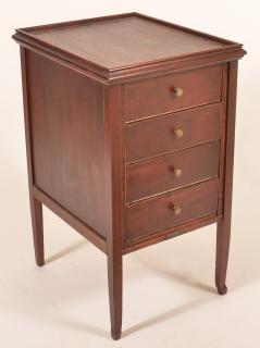 Appraisal: Mahogany record storage cabinet with slide out drawers H- W-