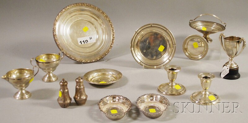 Appraisal: Group of Sterling Silver Tableware including a small British trophy