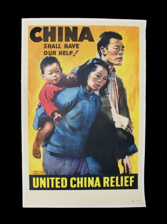 Appraisal: United China Relief Linen Back Poster Included in this lot