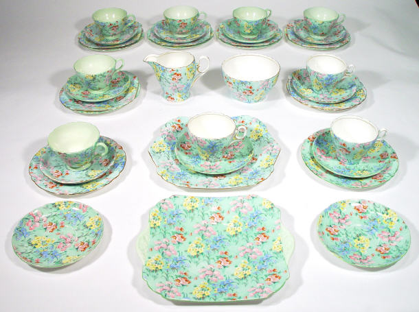 Appraisal: Extensive collection of Shelley Melody patterned teaware decorated with flowers