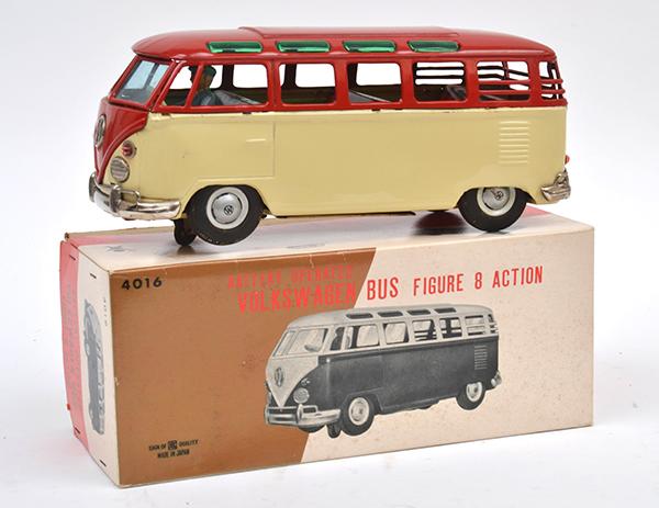 Appraisal: BANDAI JAPAN FRICTION TINPLATE BATTERY OPERATED VOLKSWAGEN BUS FIGURE ACTION