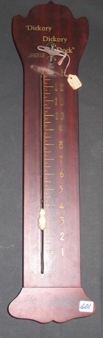 Appraisal: GERMAN HICKORY DICKORY DOCK TIME PIECE The wood cased clock