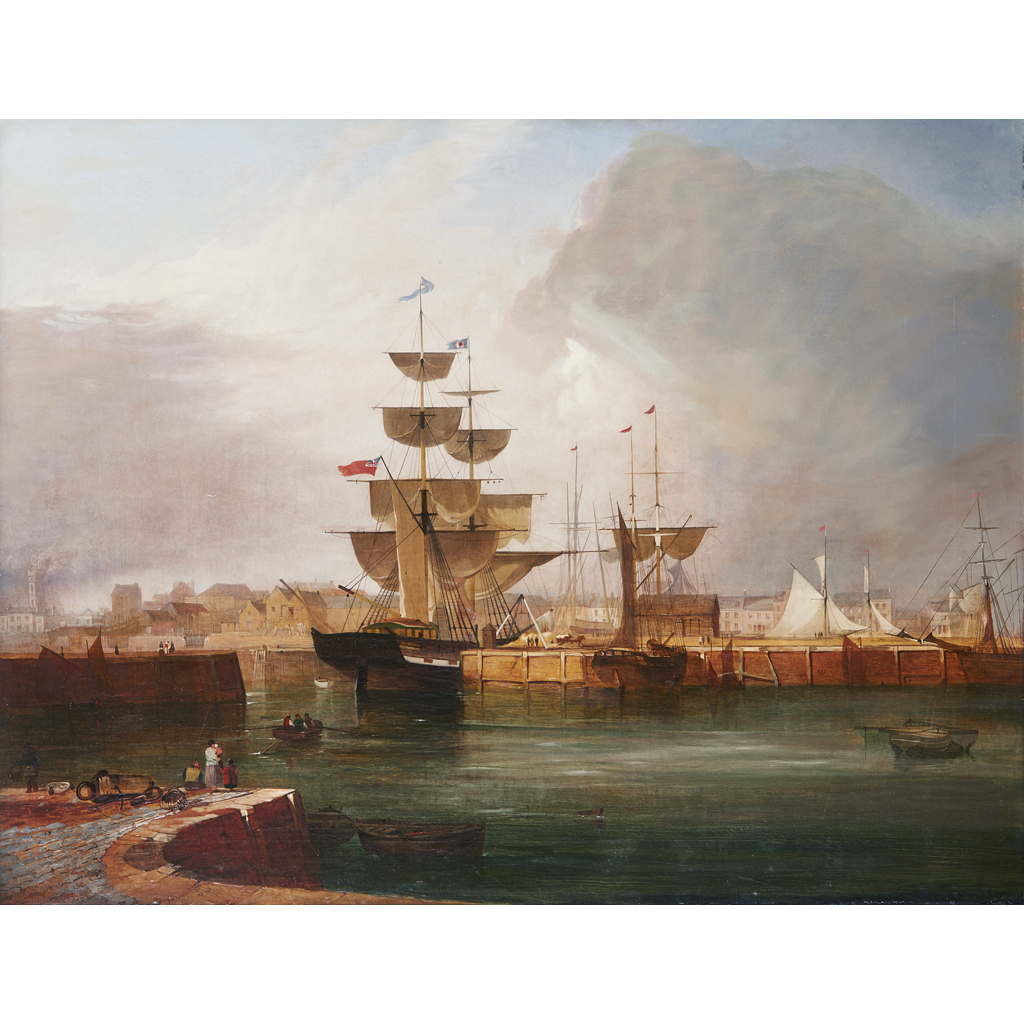 Appraisal: JAMES HALL CRANSTOUN SCOTTISH - SHIPPING IN ARBROATH HARBOUR signed