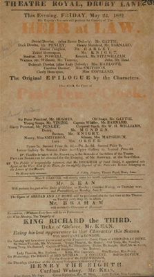 Appraisal: A programme for the Theatre Royal Drury Lane dated May