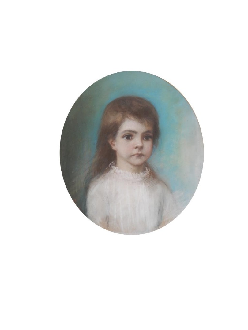 Appraisal: thC British School Head and shoulders portraits - sisters pastel