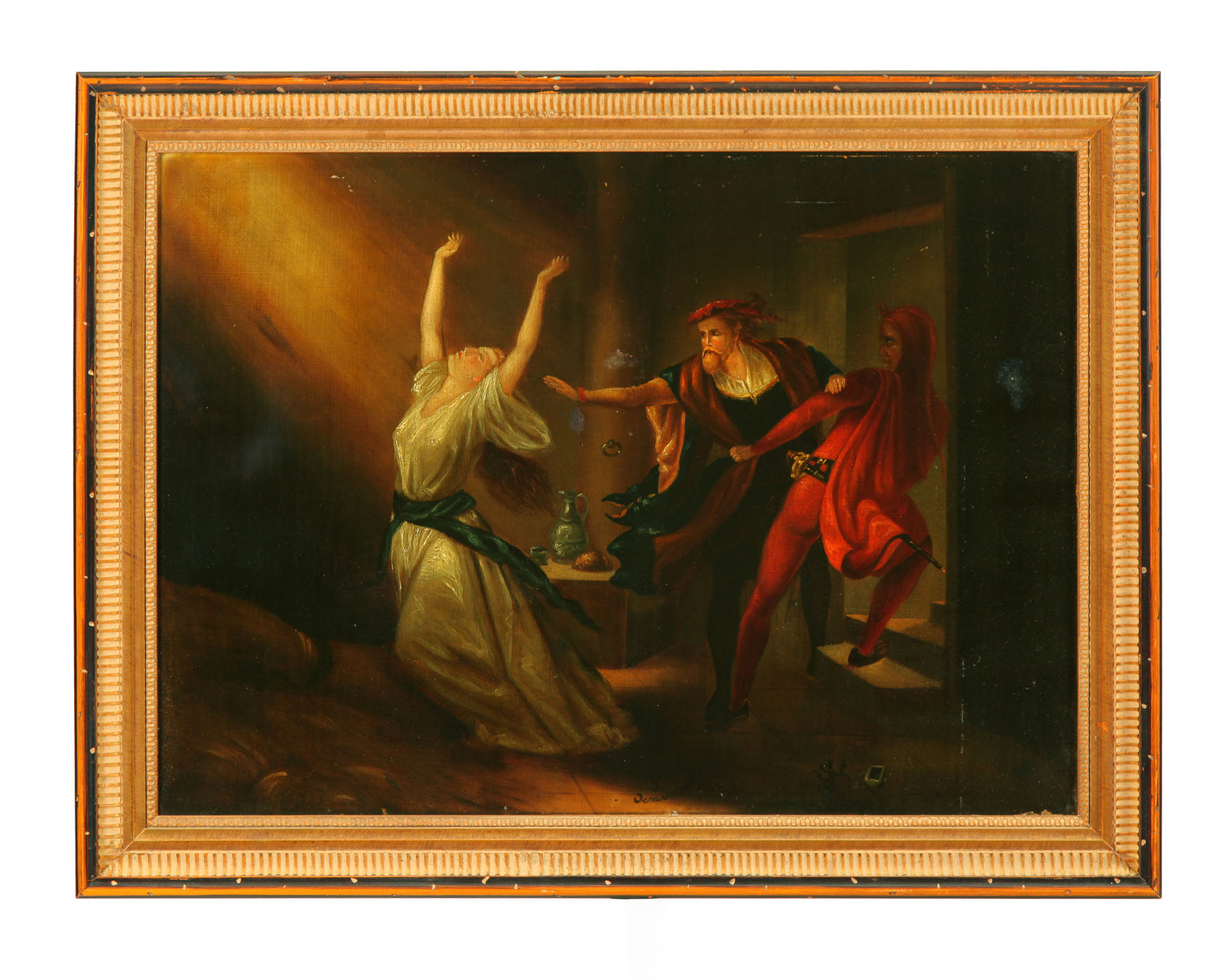 Appraisal: SCENE FROM FAUST AMERICAN SCHOOL LATE TH CENTURY Oil on