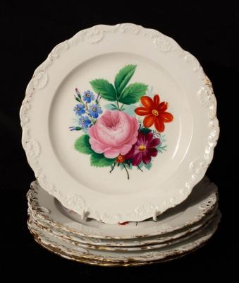 Appraisal: Six Meissen flower painted plates circa cm diameter