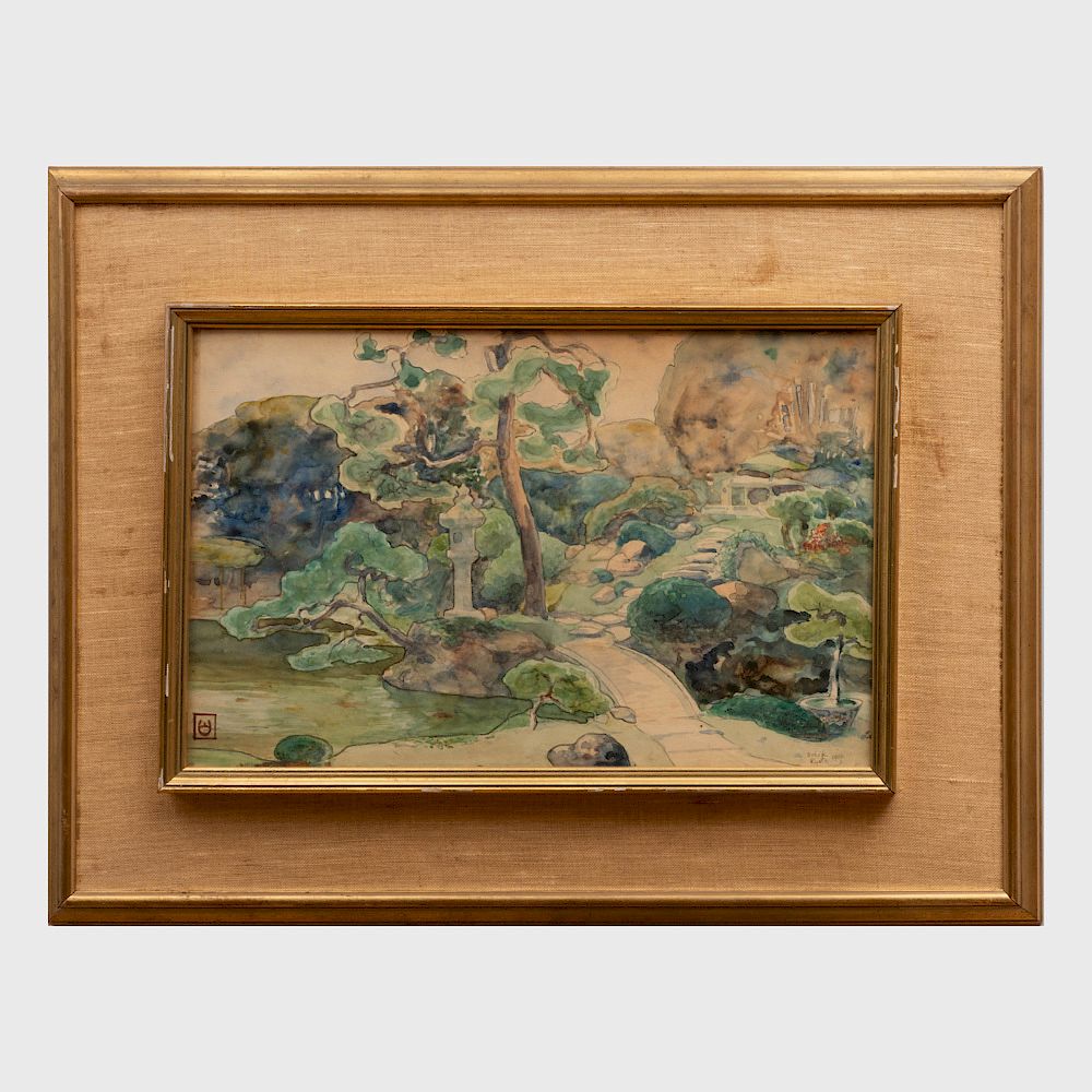 Appraisal: Emil Orlik - Landscape in Kyoto Watercolor on paper signed