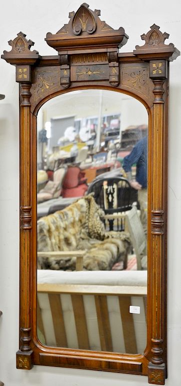 Appraisal: Two piece lot to include a Victorian walnut mirror ht