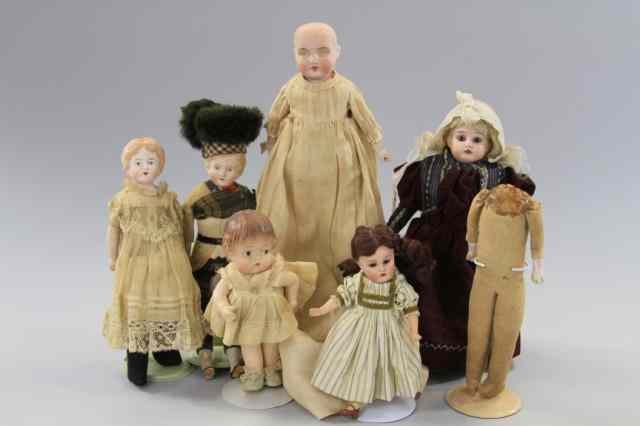 Appraisal: LOT OF BISQUE DOLLS BODY COMPOSITION TODDLER Lot consists of