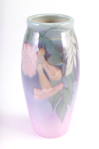 Appraisal: ROOKWOOD Iris glaze ovoid vase painted by Fred Rothenbusch with