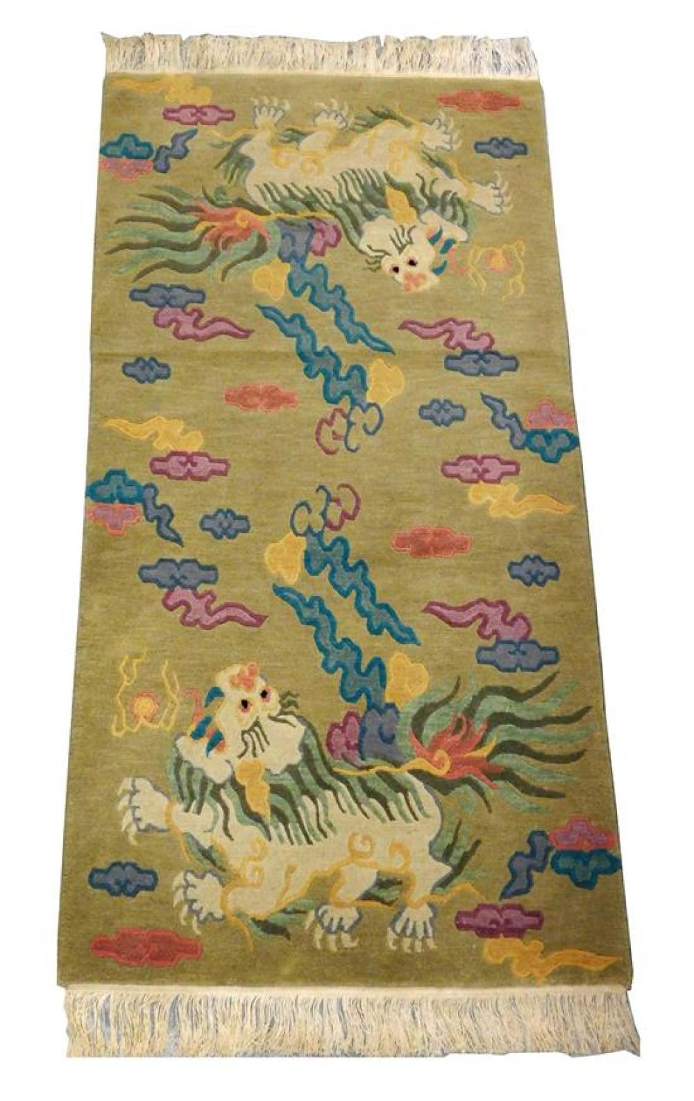 Appraisal: RUG Modern Chinese Deco style scatter rug ' x wool