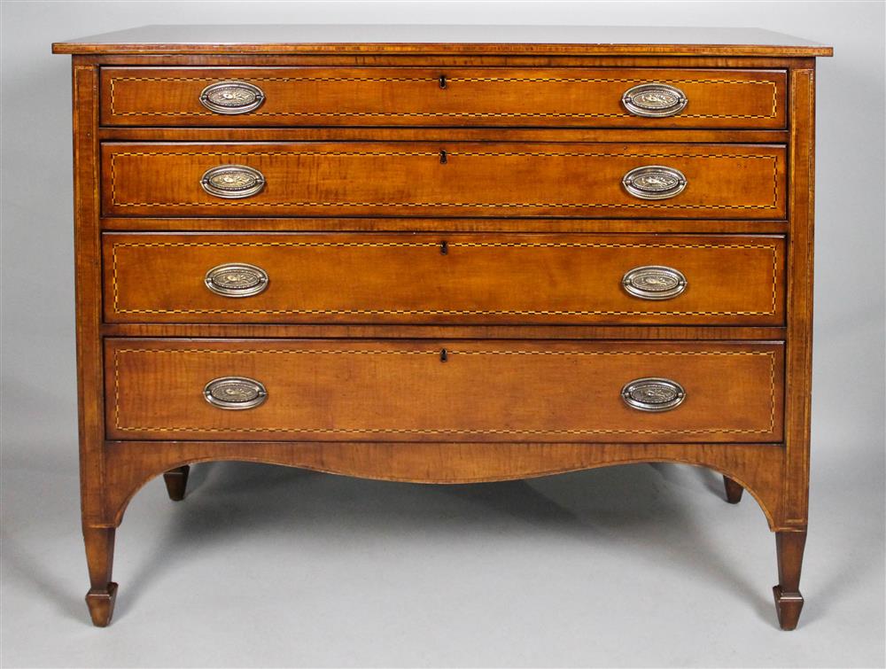 Appraisal: BANKS COLDSTONE BY SARREID LTD FEDERAL STYLE FIGURED MAPLE CHEST