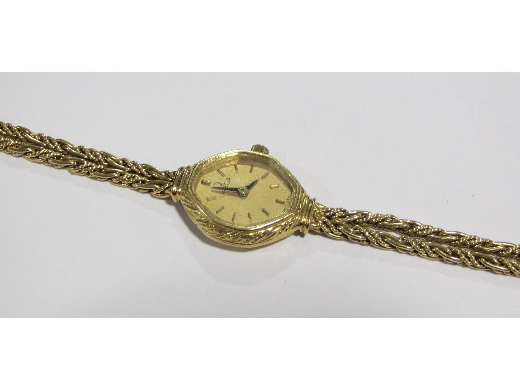 Appraisal: A ladies ct gold Omega bracelet watch with octagonal gold