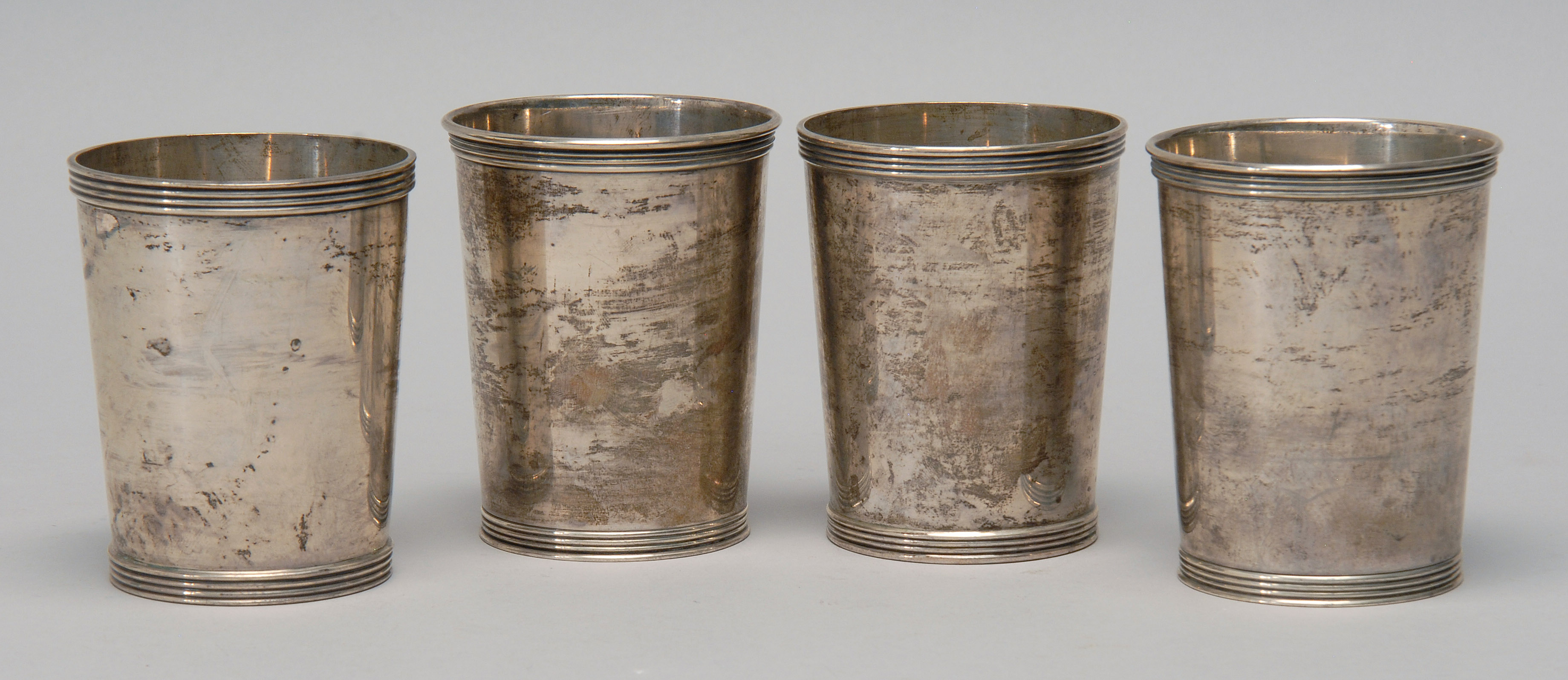 Appraisal: SET OF FOUR STERLING SILVER MINT JULEP CUPS Heights Approx