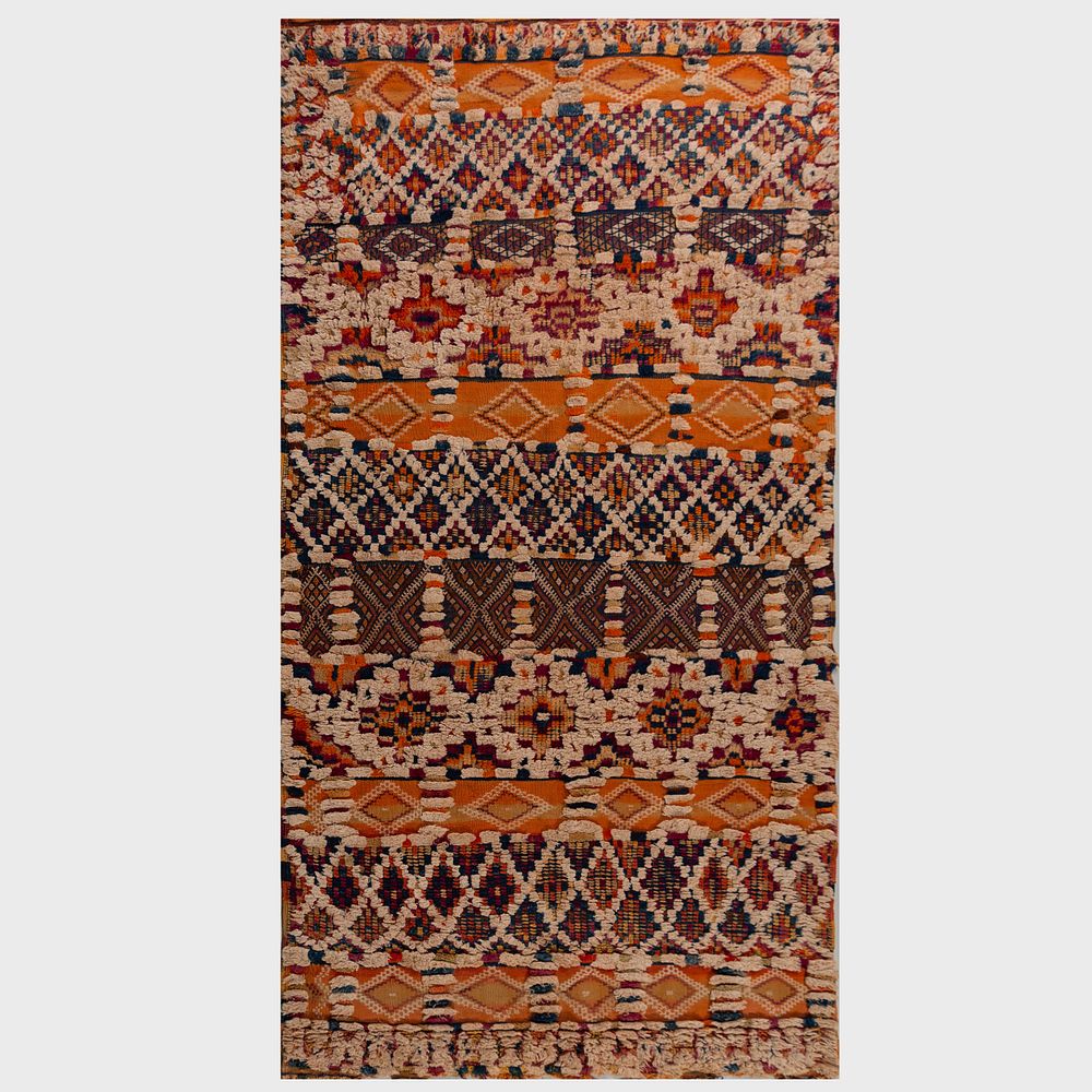 Appraisal: Orange and Red Woven Rug ft in x ft in