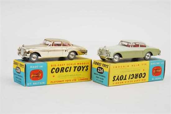 Appraisal: TWO CORGI BENTLEY CONTINENTAL SPORTS SALOONS ONE PLATED 'GOLD' COLOUR