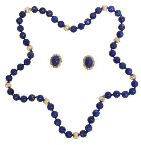 Appraisal: lot of Estate kt yellow gold and lapis lazuli jewelry