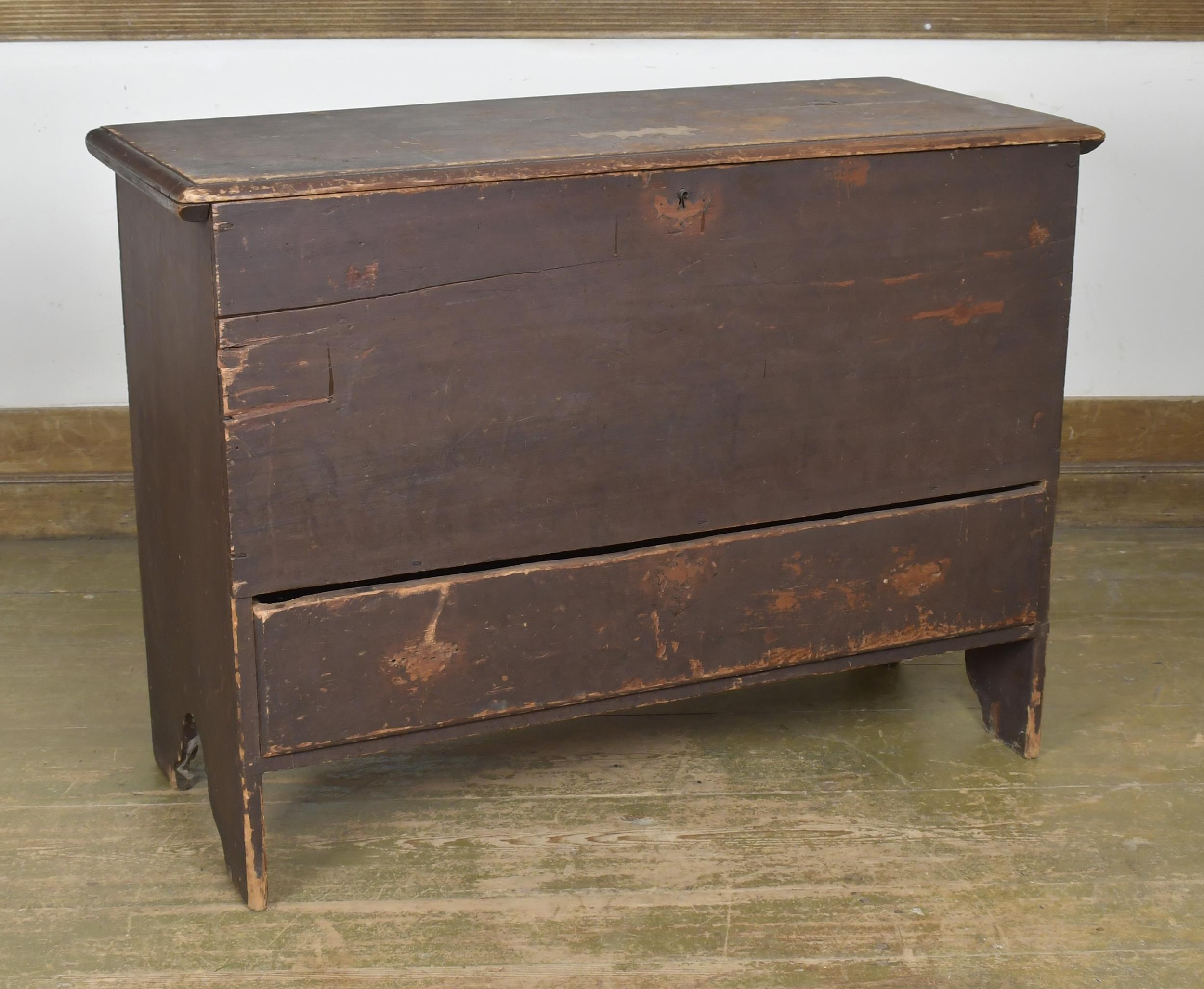 Appraisal: TH C PINE BLANKET CHEST A lift top with missing