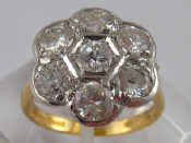 Appraisal: An carat gold diamond cluster ring estimated total diamond content