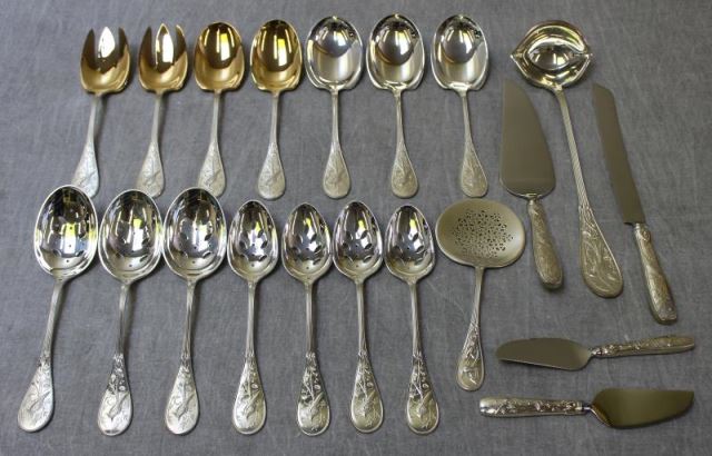 Appraisal: STERLING Lot of Tiffany Audubon PatternSterling Silver Twenty-six pieces total