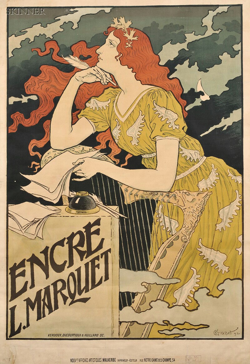 Appraisal: Eug ne Grasset French - Encre L Marquet Signed dated