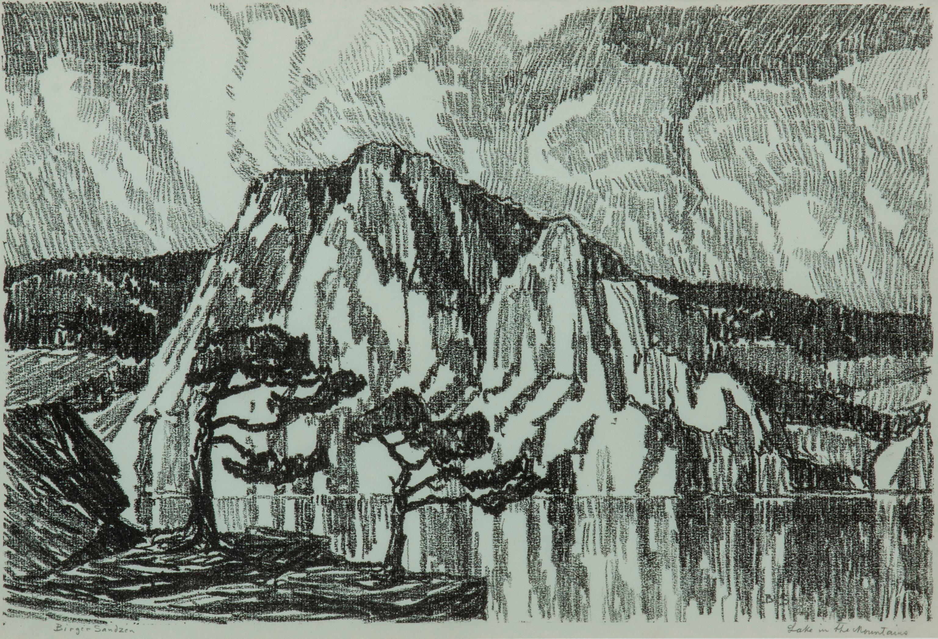 Appraisal: BIRGER SANDZEN 'LAKE IN THE MOUNTAINS' LITHOGRAPH Birger Sandzen Swedish-American