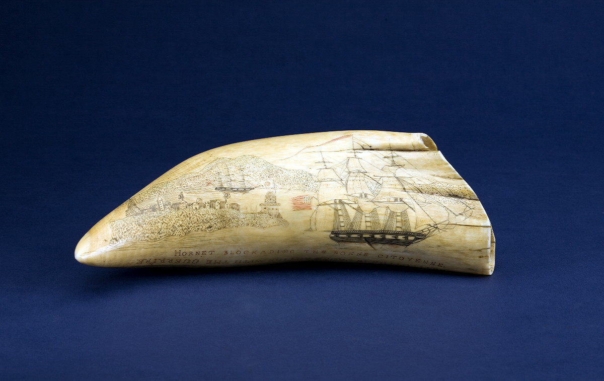 Appraisal: SCRIMSHAW WHALE'S TOOTH DEPICTING THE WAR OF VICTORY OF THE