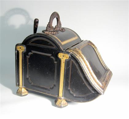 Appraisal: English painted toleware coal scuttle th century