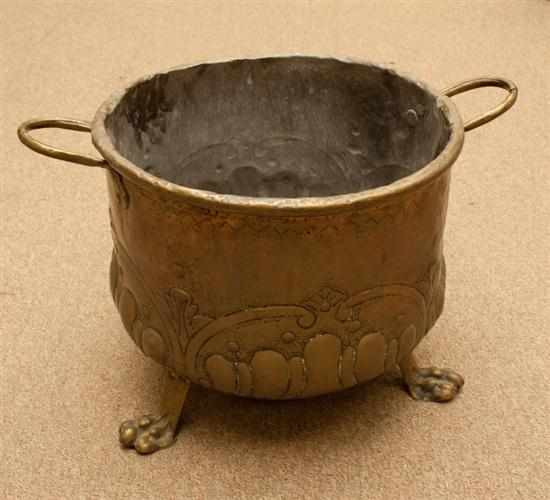 Appraisal: Victorian hammered brass bucket Estimate - All property is sold