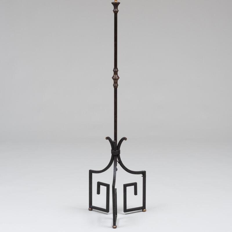 Appraisal: Wrought Iron Metal and Brass Standing Lamp ft in x