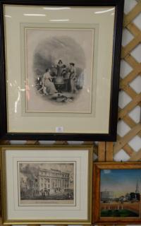 Appraisal: Three framed pieces to include N Currier Press Ruins of