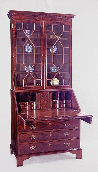 Appraisal: A George III style mahogany secretary bookcase The imposing case