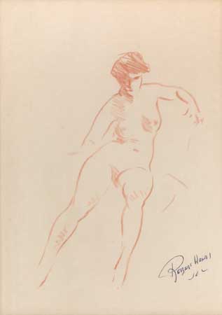 Appraisal: ROBERT HENRI American - Study of a Seated Female Nude