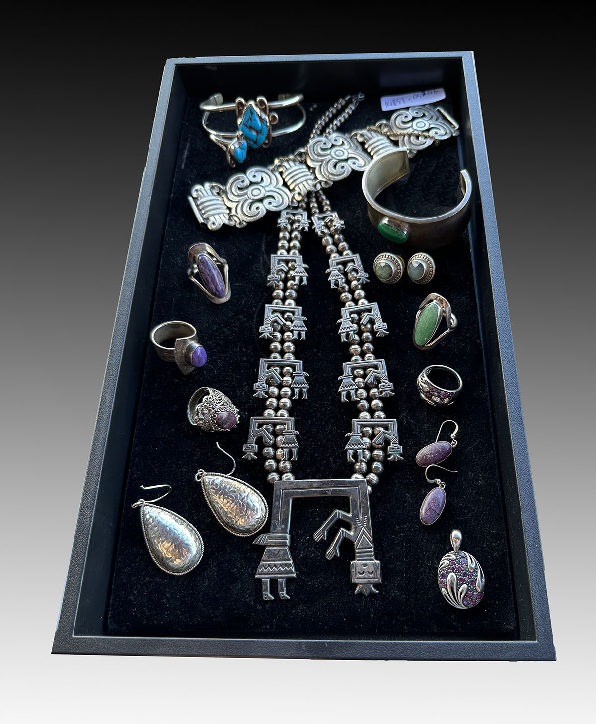 Appraisal: PC STERLING JEWELRY Set includes cuff bracelets '' chain bracelet