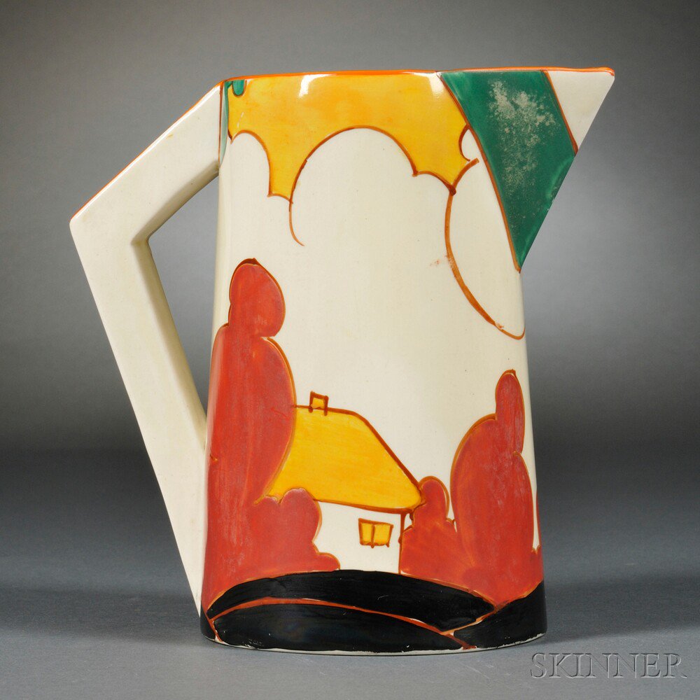 Appraisal: Clarice Cliff Green Autumn Conical Jug England c Fantasque Bizarre