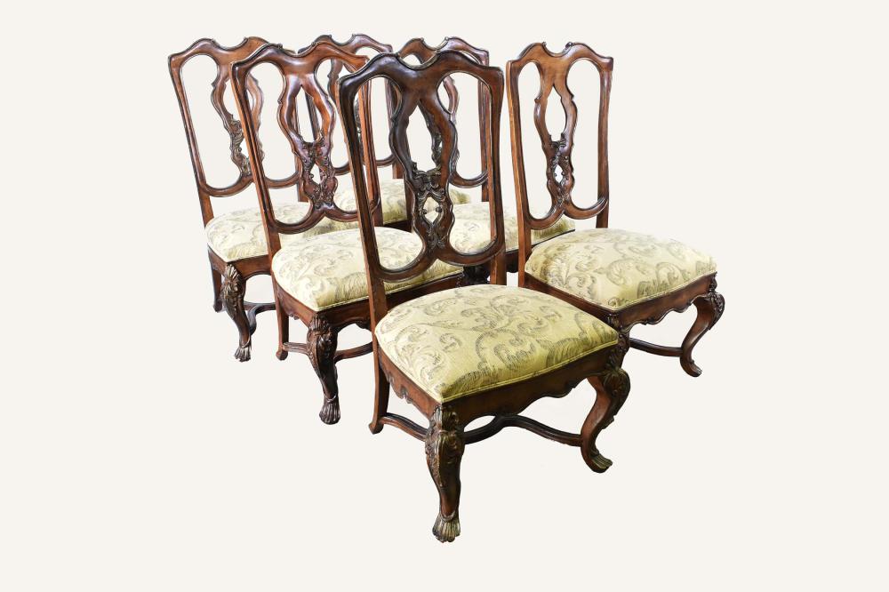 Appraisal: SIX VENETIAN ROCOCO STYLE PARCEL GILT SIDE CHAIRSFerguson Copeland Ltd