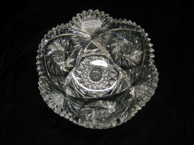 Appraisal: Brilliant Period Cut Glass Bowl pinwheel fan decor