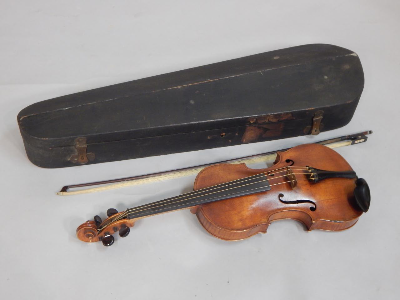 Appraisal: A late thC-early thC violin and bow the violin with