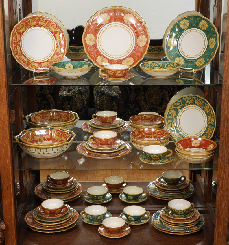 Appraisal: ITALIAN ''MICHELA'' POTTERY DINNER SERVICE Hand painted complete service for