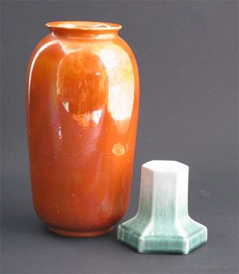 Appraisal: A Ruskin Pottery stoneware vase covered in an orange lustre