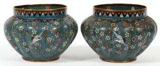 Appraisal: CHINESE CLOISONNE VASES TH C PAIR CHINESE CLOISONNE VASES TH