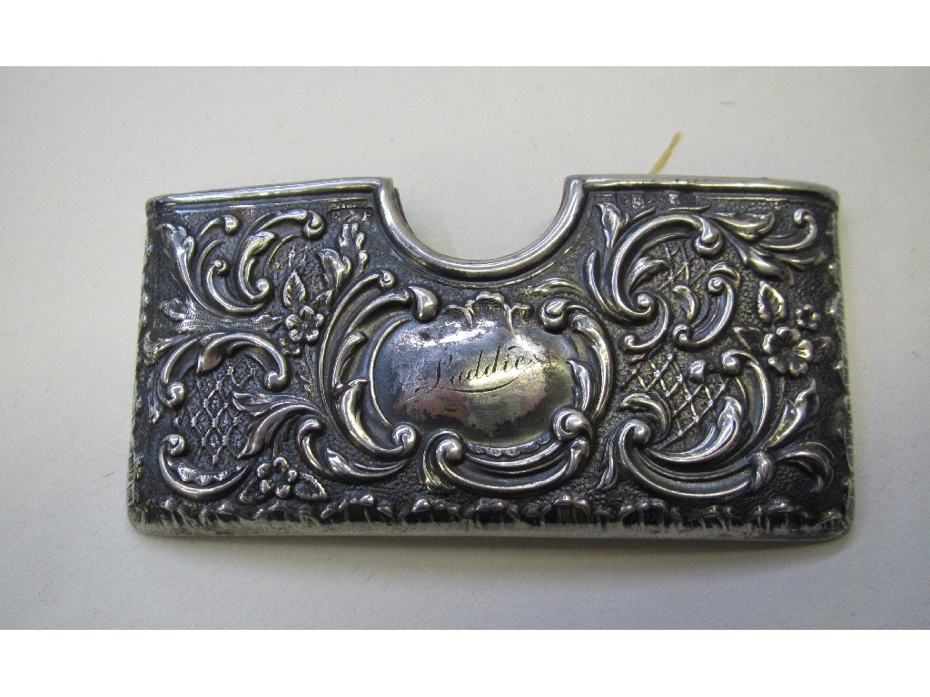 Appraisal: Embossed silver card case Birmingham