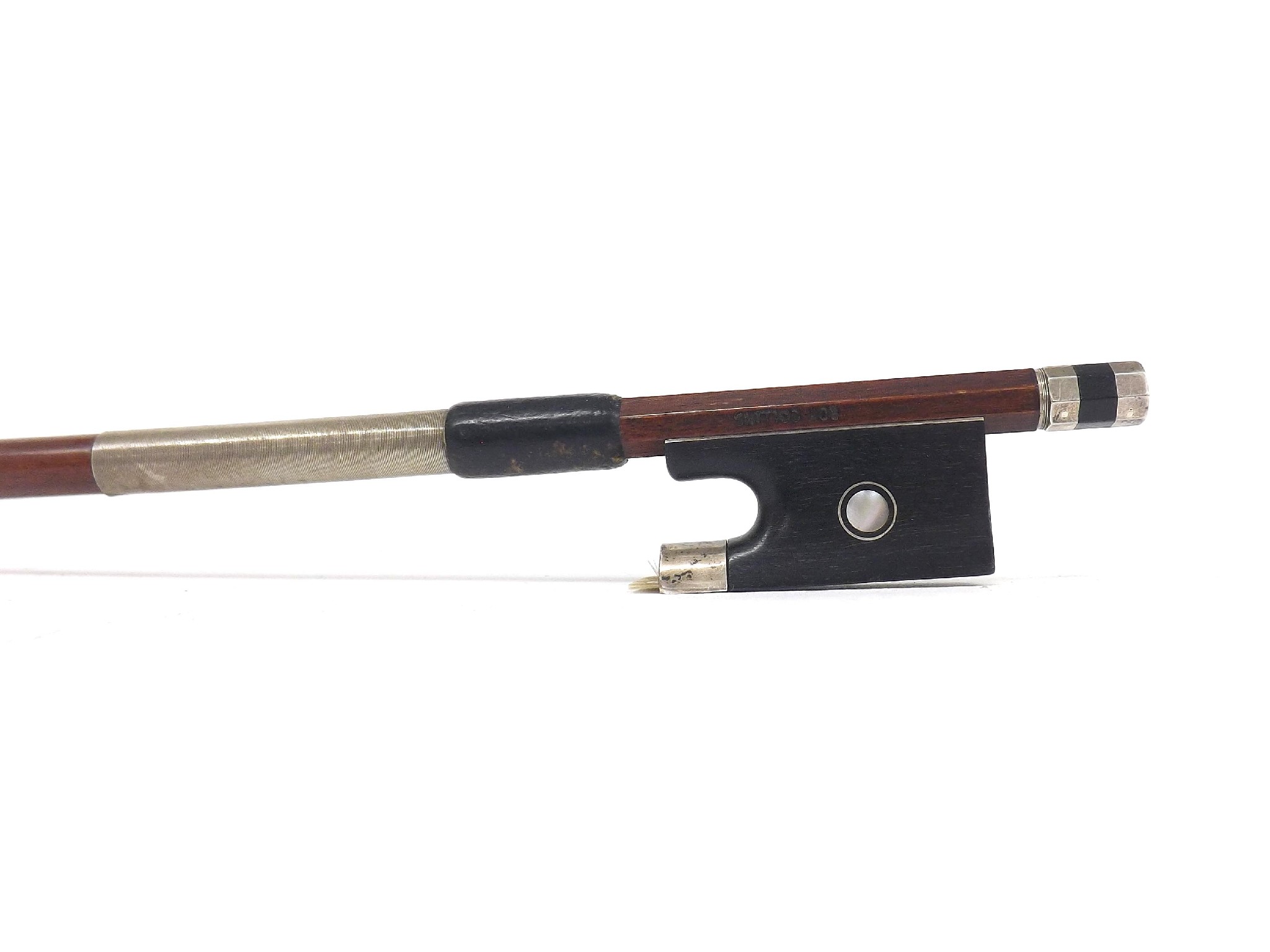 Appraisal: English silver mounted viola bow by and stamped Roy Collins