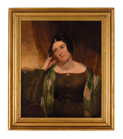 Appraisal: American School th century portrait of lydia finley Unsigned oil