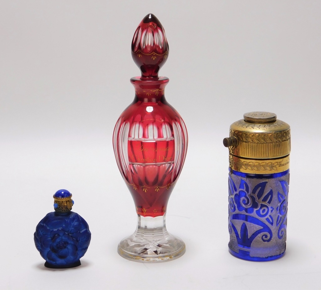 Appraisal: PC BACCARAT DIOR OTHER PERFUME BOTTLES France Bohemia th Century