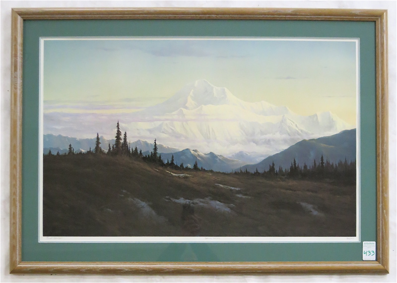 Appraisal: ERNEST ROBERTSON OFF-SET LITHOGRAPH Alaska th century Spring Morning landscape