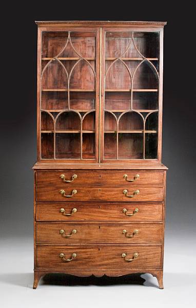 Appraisal: A George III mahogany secretary bookcase fourth quarter th century